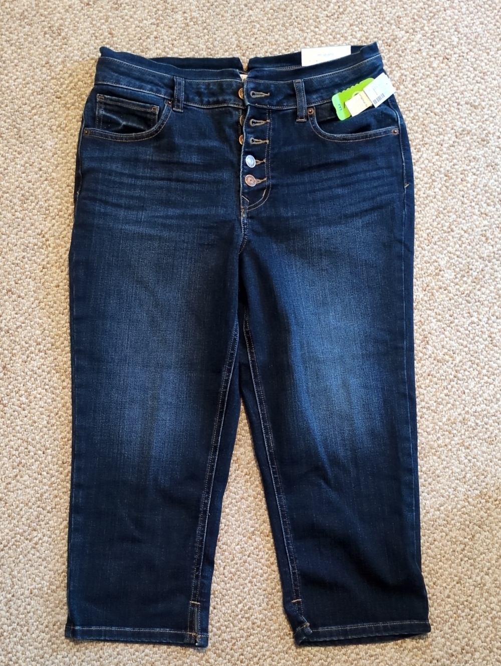 Maurices Dark Blue Ankle Crop Button-Fly Jeans 21" Inseam